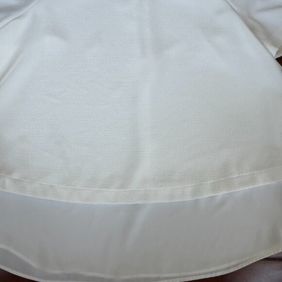 Cynthia Rowley Women's White Textured High-Low Short Sleeve Top, size Large - Picture 3 of 8